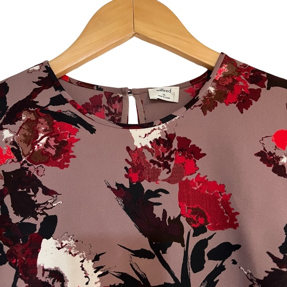 Wilfred Cambrai blouse, floral cropped short sleeves size XS excellent condition - Picture 8 of 12
